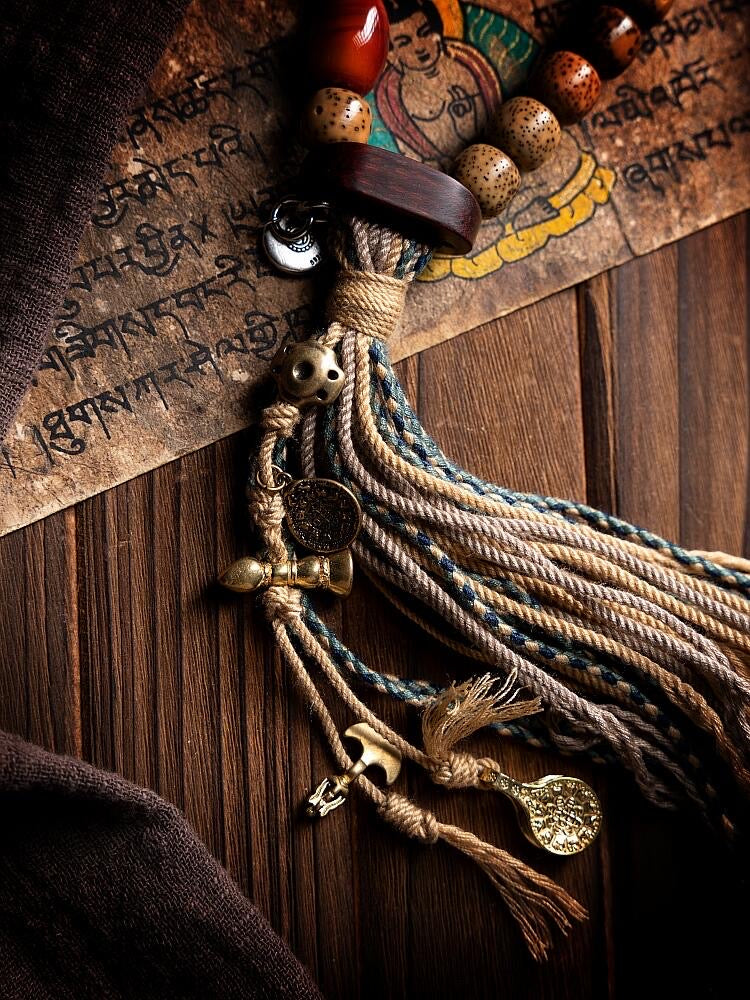 Star Moon Bodhi Chen Seed & Tibetan Weaving Rope