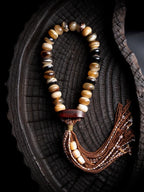 Tibetan Sheep Horn Buddhist Beads Bracelet