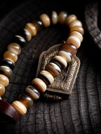 Tibetan Sheep Horn Buddhist Beads Bracelet