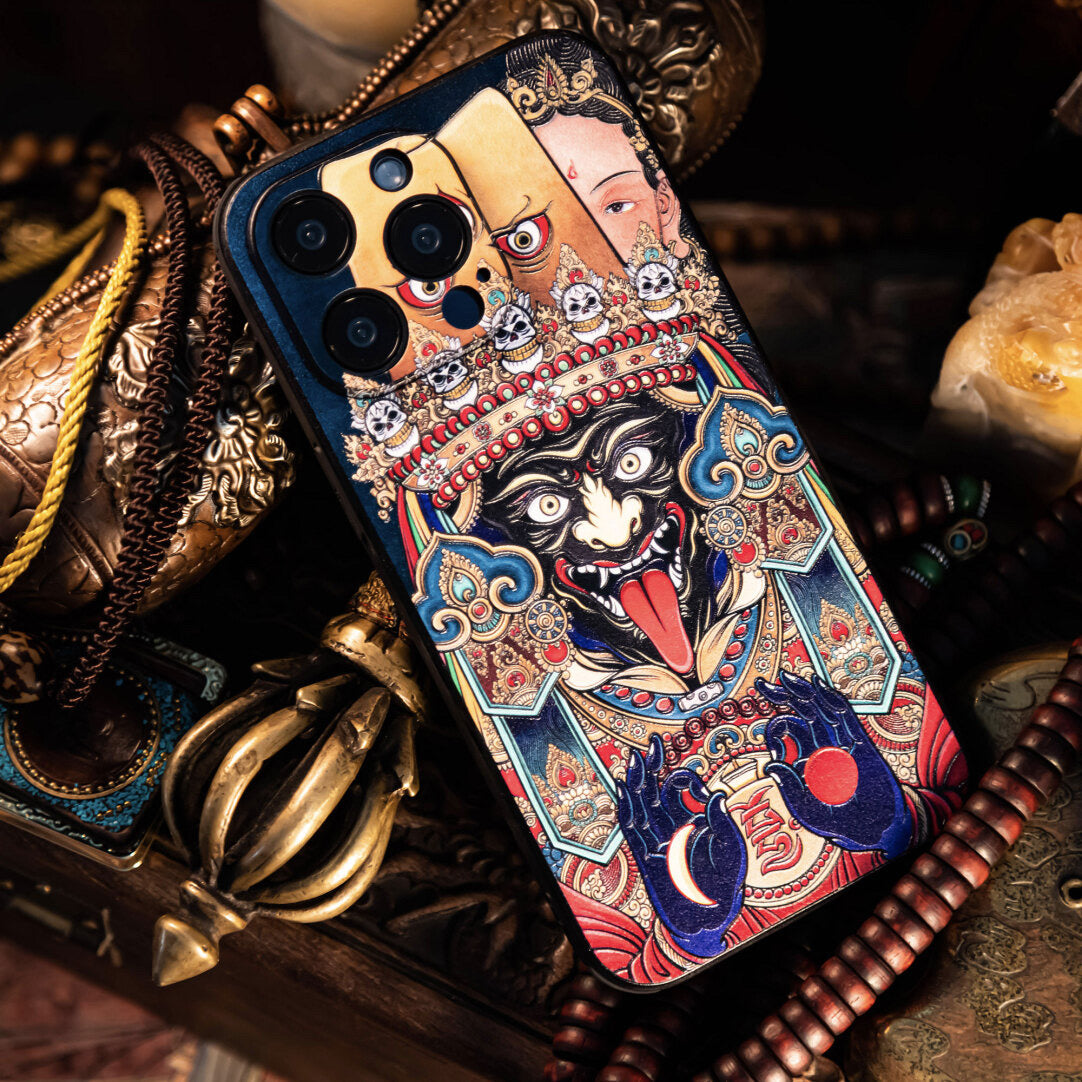 Zakiram Exquisite relief three-dimensional Tibetan ethnic style IPHONE 15/14/13 Mobile phone case