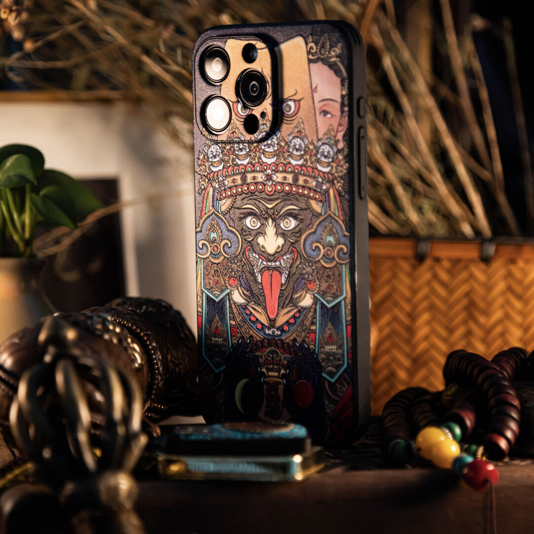 Zakiram Exquisite relief three-dimensional Tibetan ethnic style IPHONE 15/14/13 Mobile phone case