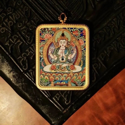 Holographic Compassion Thangka · Four-Armed Chenrezig (For RAT Empaths)