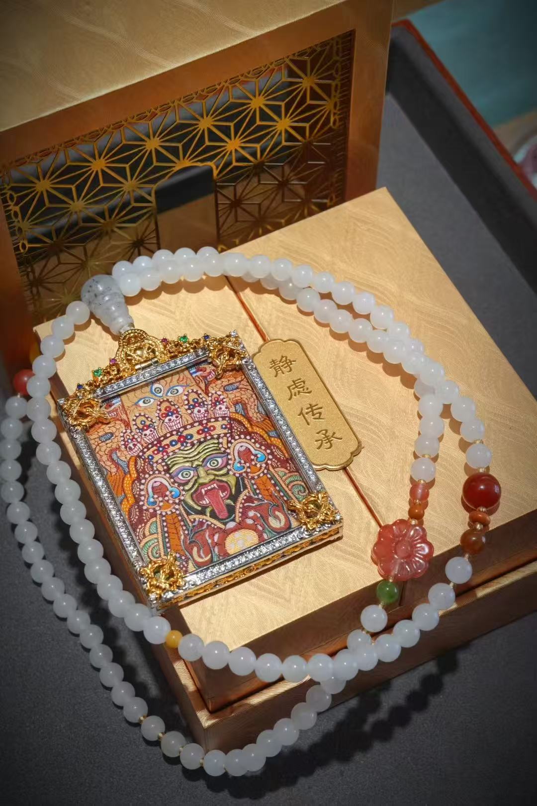 Zakiram Thangka Necklace: Portable Sacred Buddhist Mandala